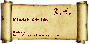 Kladek Adrián névjegykártya